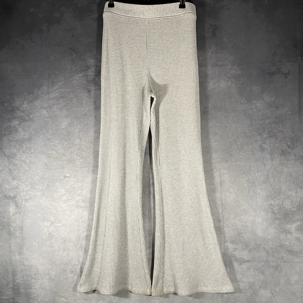 Aerie Ribbed Flare Leggings Lounge Pants Gray Size Large